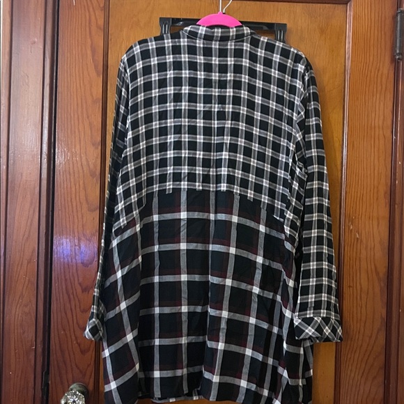 J. Jill Mixed Plaid Button-Up Long Sleeve Tunic Size XL - Picture 5 of 9